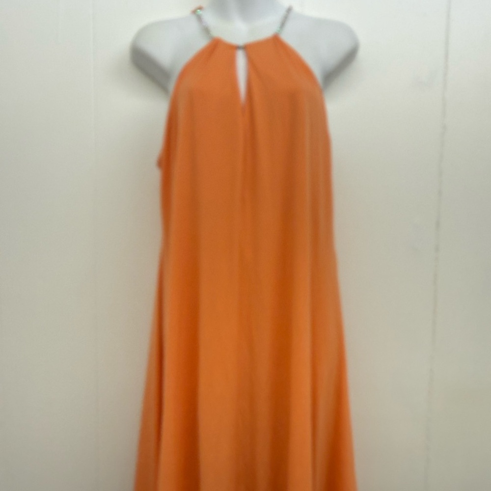 VENUS Orange Halter-Style Maxi Dress